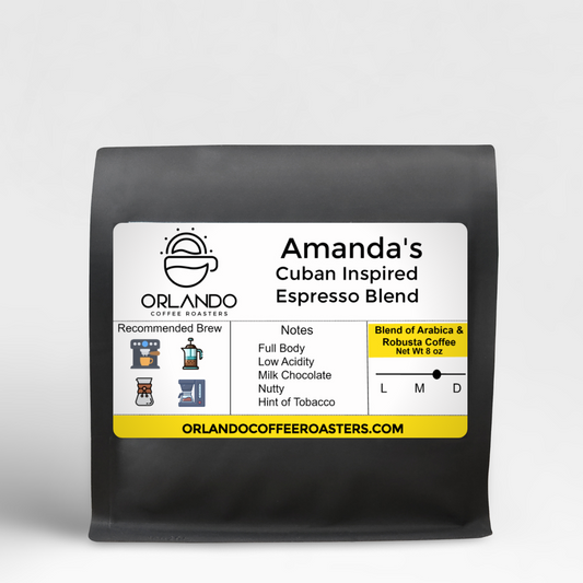 8 ounce bag of amanda's cuban inspired espresso blend